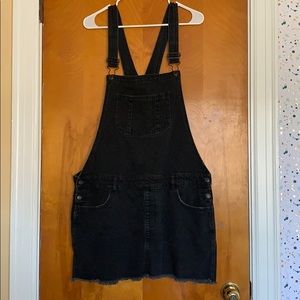 Black jean overall dress